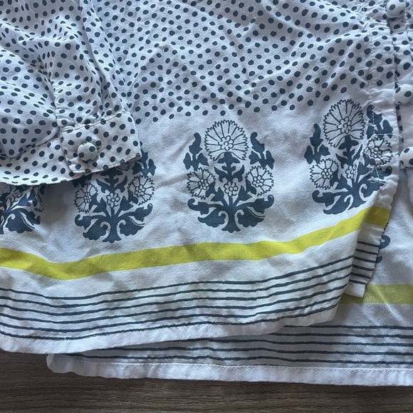Lucky Brand Boho Blue and White Polka Dot Blouse - Picture 5 of 5